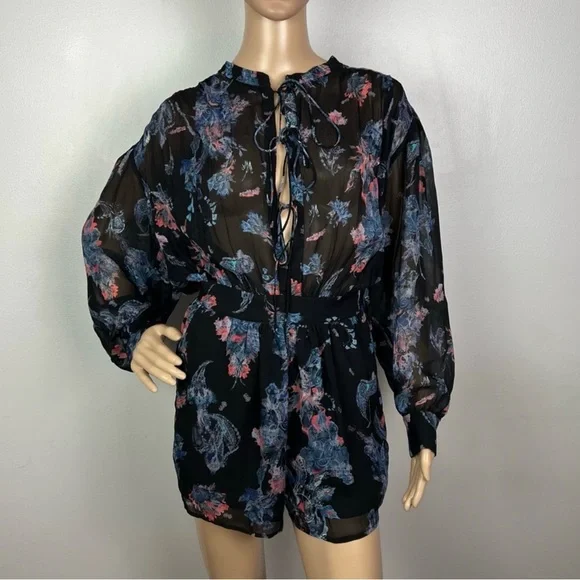 NEW IRO REVOLVE BLACK PRINTED ROMPER - Picture 2 of 10